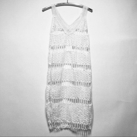 Lucy Paris Ivory Crotchet Pebble Lace Midi Dress M NWT - Picture 2 of 7